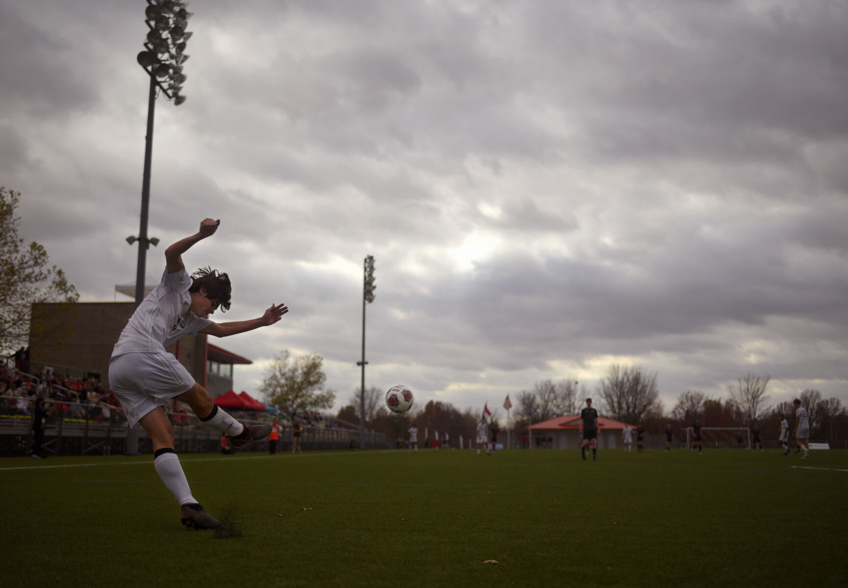 Whitfield High School defender Aiden Laubinger takes a goal kick